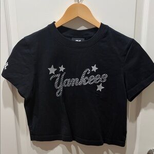 Black Yankees Star Crop Top